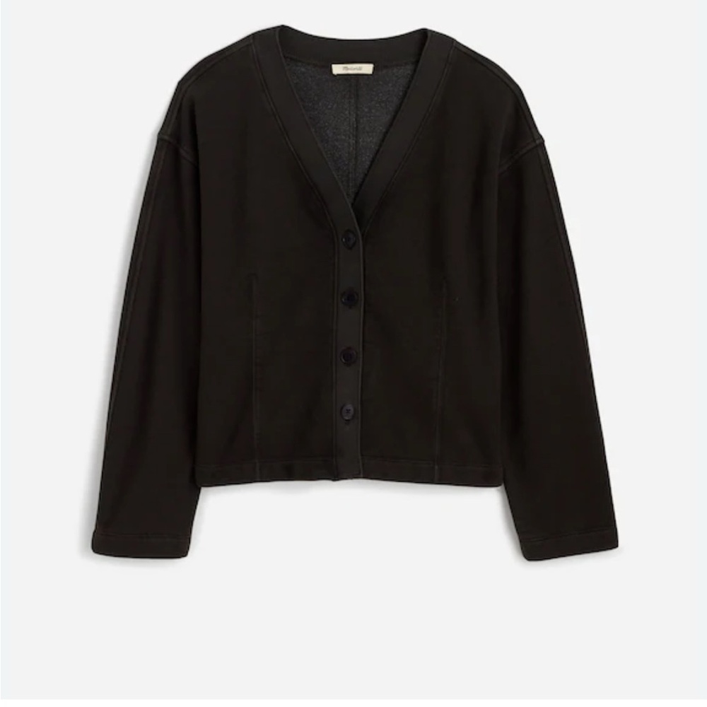Madewell Black Button-Up Sweater